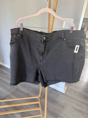 Old Navy Black Frayed Hem Denim Shorts